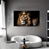 Modern Lion Family Wall Art Decoration Painting Canvas Print Posters Nature Lion Mural Pictures for Lioving Room Home Decoration