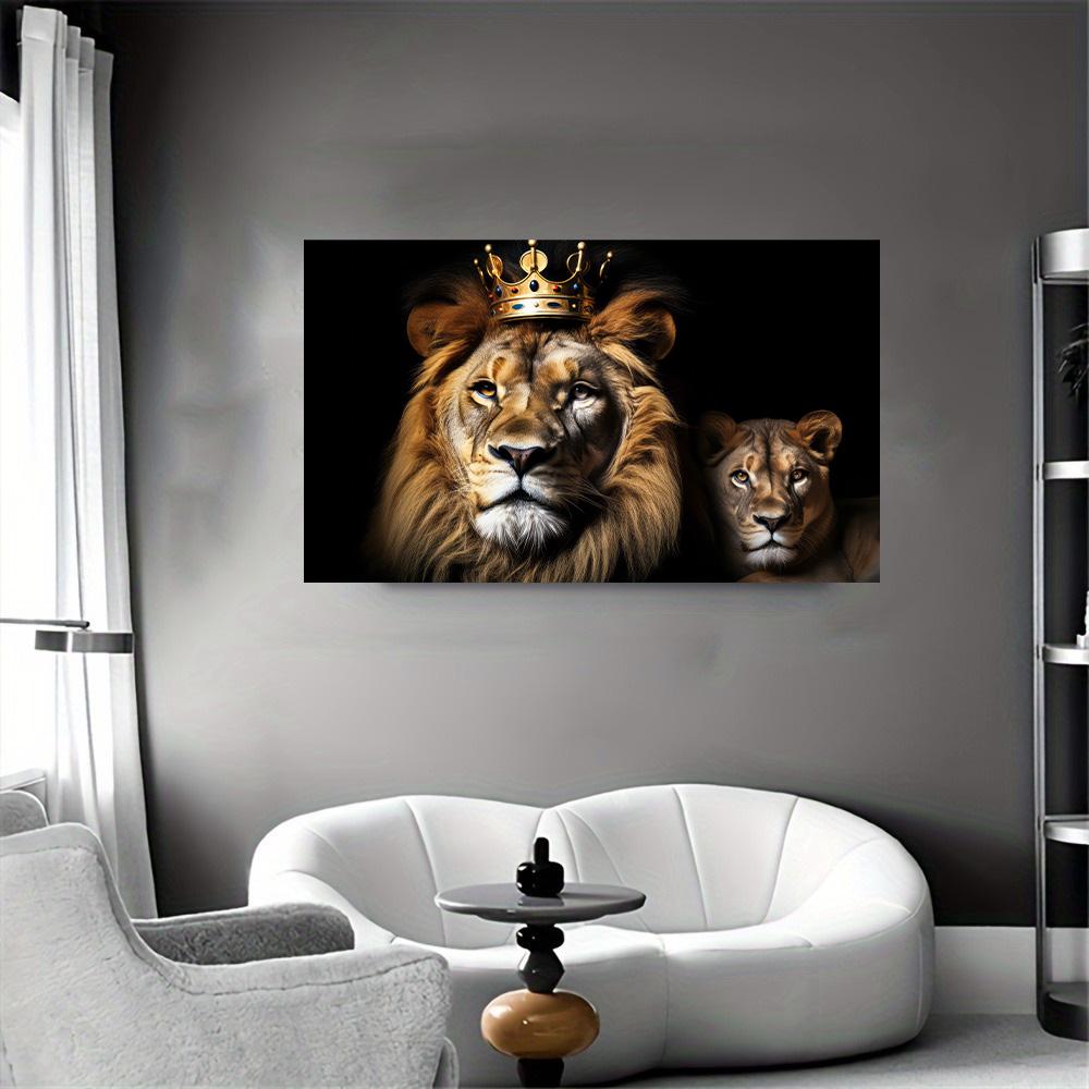 Modern Lion Family Wall Art Decoration Painting Canvas Print Posters Nature Lion Mural Pictures for Lioving Room Home Decoration