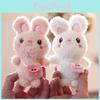 Adorable Pink Plush Rabbit Keychain Soft And Fluffy Stuffed Animal For Bags