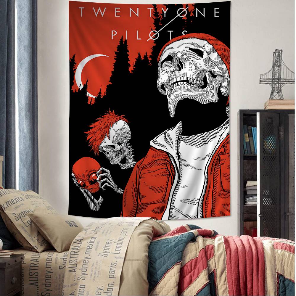 TTwenty One PPilots Band Hanging Bohemian Tapestry Hanging Tarot Hippie Wall Rugs Dorm Japanese Tapestry