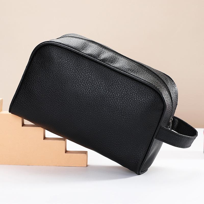 New Leather Men's Toiletries Bag For Business Trips Portable Large Capacity Storage Bag High-end Waterproof Portable Makeup Bag