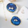 Trendy Resin Jewelry Tray for Women Creative Agate Pattern Decorative Ring Tray Unique Exquisite Jewelry Dish Photography Rops