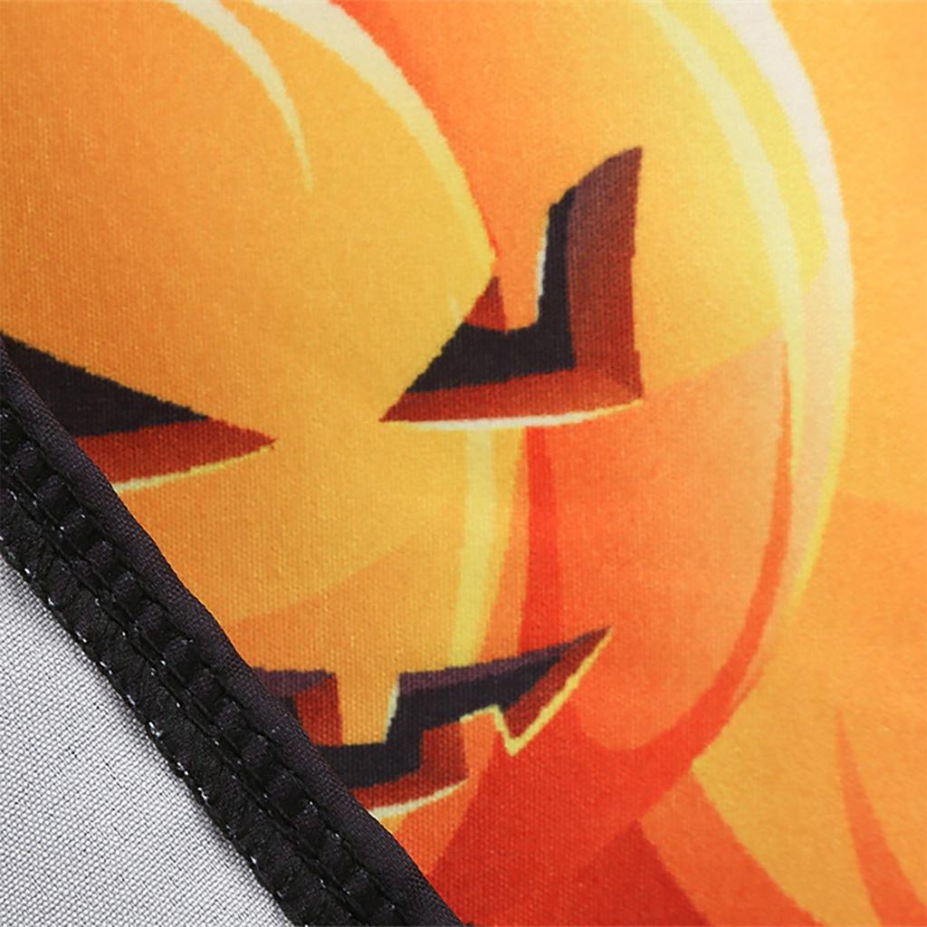 Kvinners uformelle halloween-trykt V-hals glidelås med lang ermet panelsvingkjole