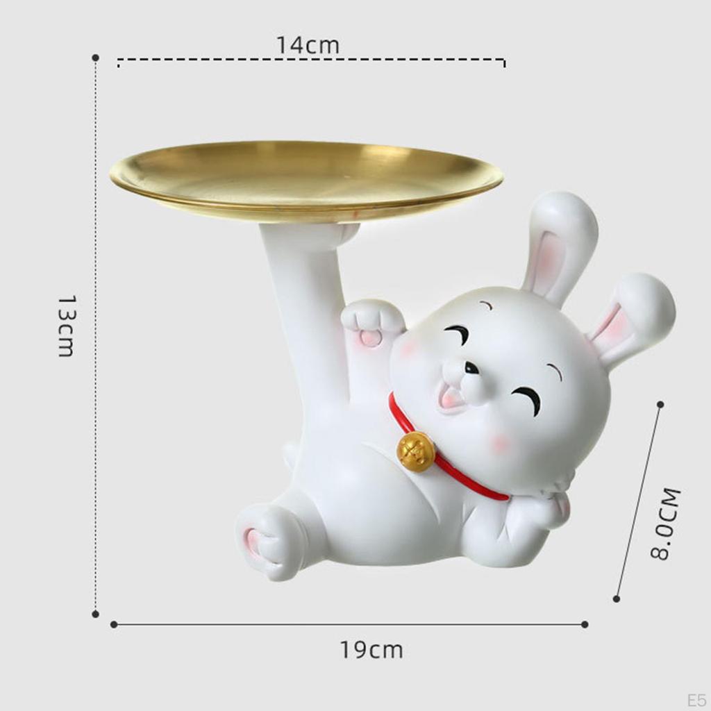 Statue with Tray Animal Sculpture Jewelry Display Holder for Bar Decor