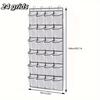 1x 24 Grid Wall-mounted Sundries Shoe Organiser Fabric Closet Bag Storage Rack Mesh Pocket Clear Hanging Over The Door Cloth Box