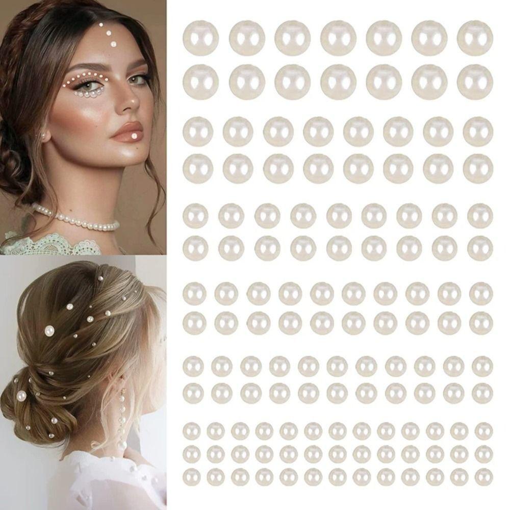 Pearls Hair Pearls Stick Self Adhesive Face Pearls Stickers Pearls Stickers  for Hair Face Makeup