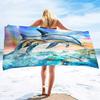 Dolphin Beach Towel,Cute Ocean Dolphin Themed Microfiber Bath Towel Gift,Funny Abstract Animal Sand Free Quick Dry Travel Towels