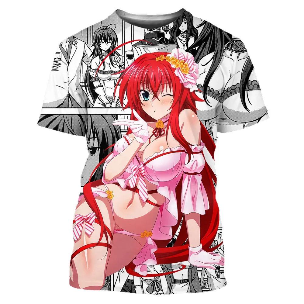 

High School DxD 3D Print Sexy Аніме Манга Футболка Дівчата Чоловіки Жінки Унісекс Вуличний одяг Літні великі сорочки Повсякденні модні топи L