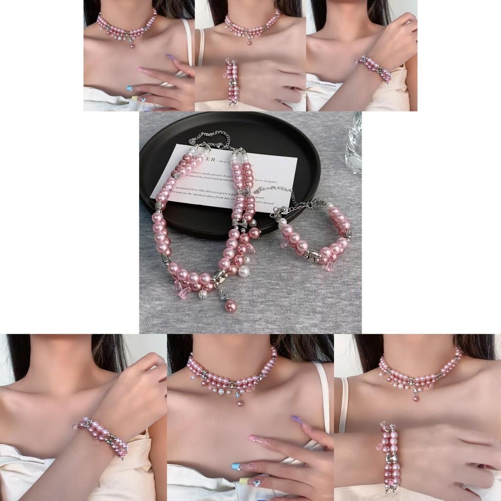 Elegant Pink Double Layer Bead Bracelet For Women Perfect For Gift Giving And Style