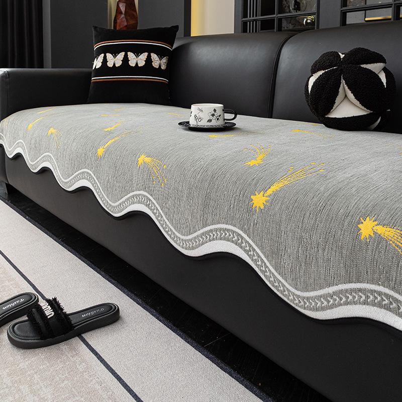 Special-Shaped Solid Color Sofa Cover Pad Light Luxury High Sense  New One-Piece Combination Sofa Cover Cover Cloth