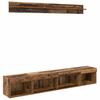TV Wall Shelf Set with LED 5 pcs Reclaimed Wood Effect Particleboard