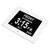 Digital Calendar Clock 7 Inch HD Large Font Auto Dimmable Electronic Alarm Clock for Elderly White