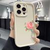 Pink Flower & Butterflies On Side Soft TPU Phone Case for iPhone 16 15 14 13 12 11 Pro Max Plus Shockproof Anti-Slip Cover