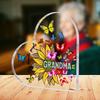  1pc National Grandparents Day Acrylic Desktop Decorative Plaque & Statues, Birthday Gifts for Grandma, Unique Butterflies Sunflower Design 