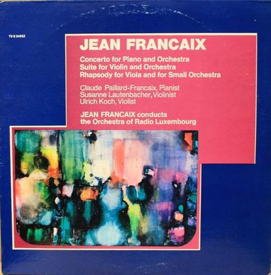 LP Record JEAN FRANAIX ORCHESTRA OF RADIO L  Concerto For Piano And Orchestra   TVS34552 TURNABOUT 1974 US Classical Used