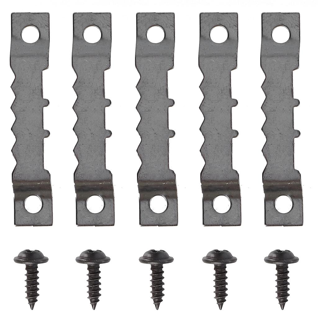 100Pcs Sawtooth Picture Hangers 200Pcs Screws 2Hole Paintings Photos Hanging Hooks Kit Black
