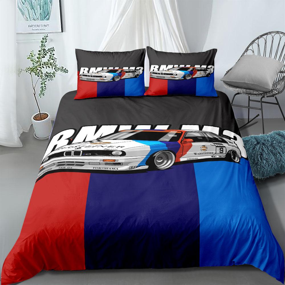 Antique Retro Car Gala Duvet Cover Set King Queen Double Full Twin Single Size Bed Linen Set