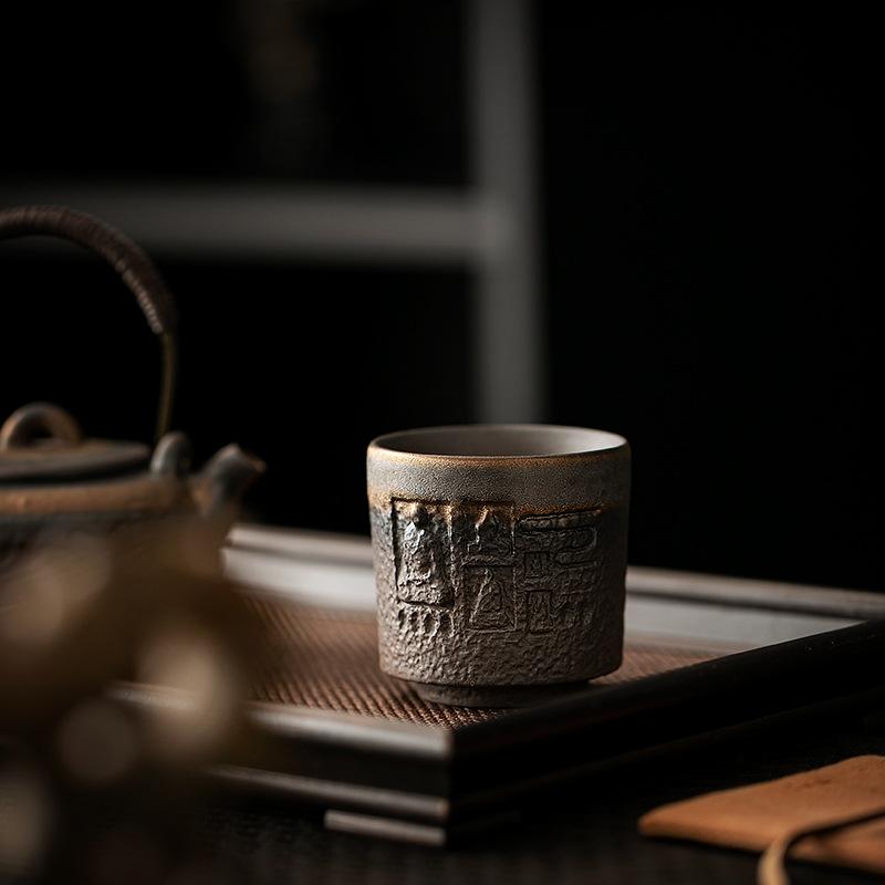Retro Gold-plated Iron Glaze Dunhuang Cup Tea Cup Master Cup Ancient Early-fired Handmade Ceramics Tea Cup Kung Fu Tea