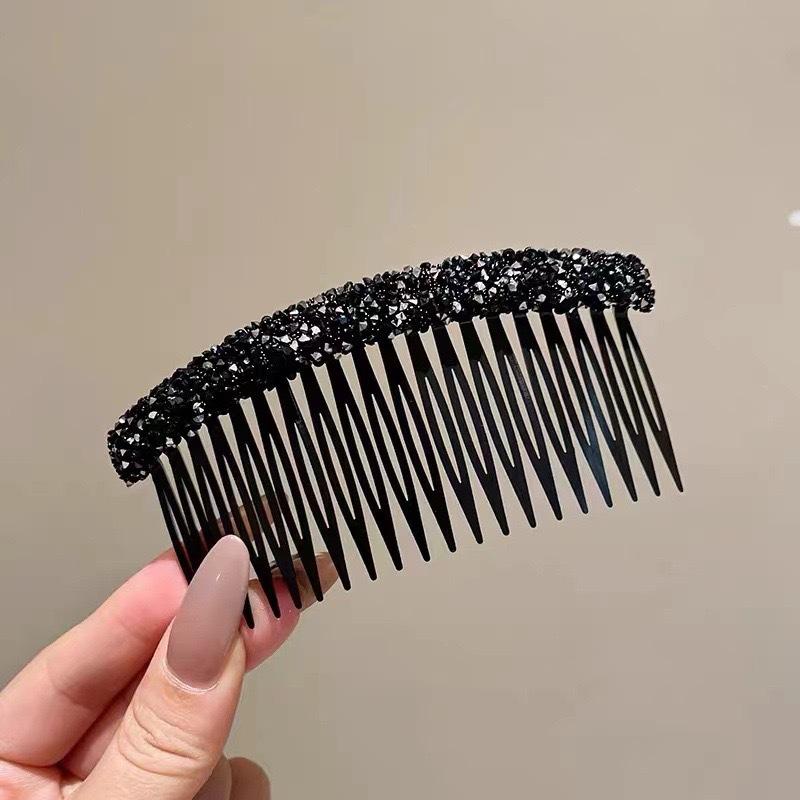 

20 зубов, полный горный хрусталь, сломанная шпилька для волос, расческа, заколки для волос, женские блестящие элегантные расчески, заколки для волос, модные аксессуары для укладки волос чёрный