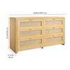 SucceBuy Rattan Dresser for Bedroom Natural Rattan Chest of Drawer with Metal Handle Modern Wood Clothing Organizer & Storage