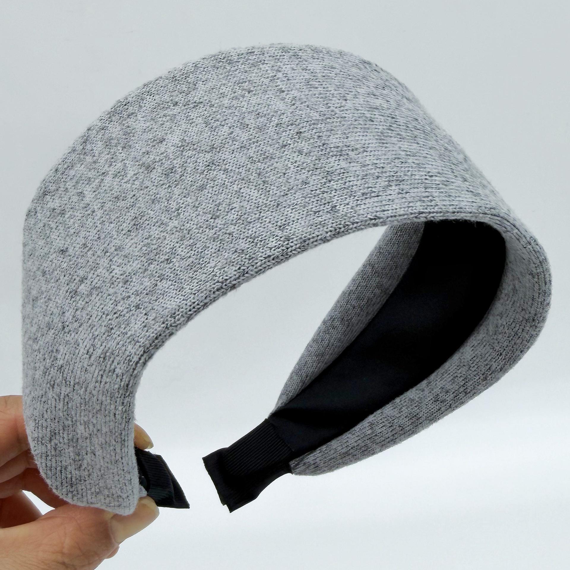 

Korean Wool Wide Headband: Fashionable Solid Color for Autumn/Winter, Covers White Hair, Daily Wear Accessory сірий колір