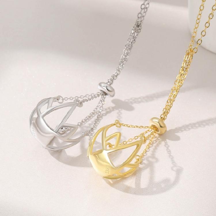 10-12mm Round Pearls Pendant Cage DIY Necklace Charm Holder Empty Support Tray