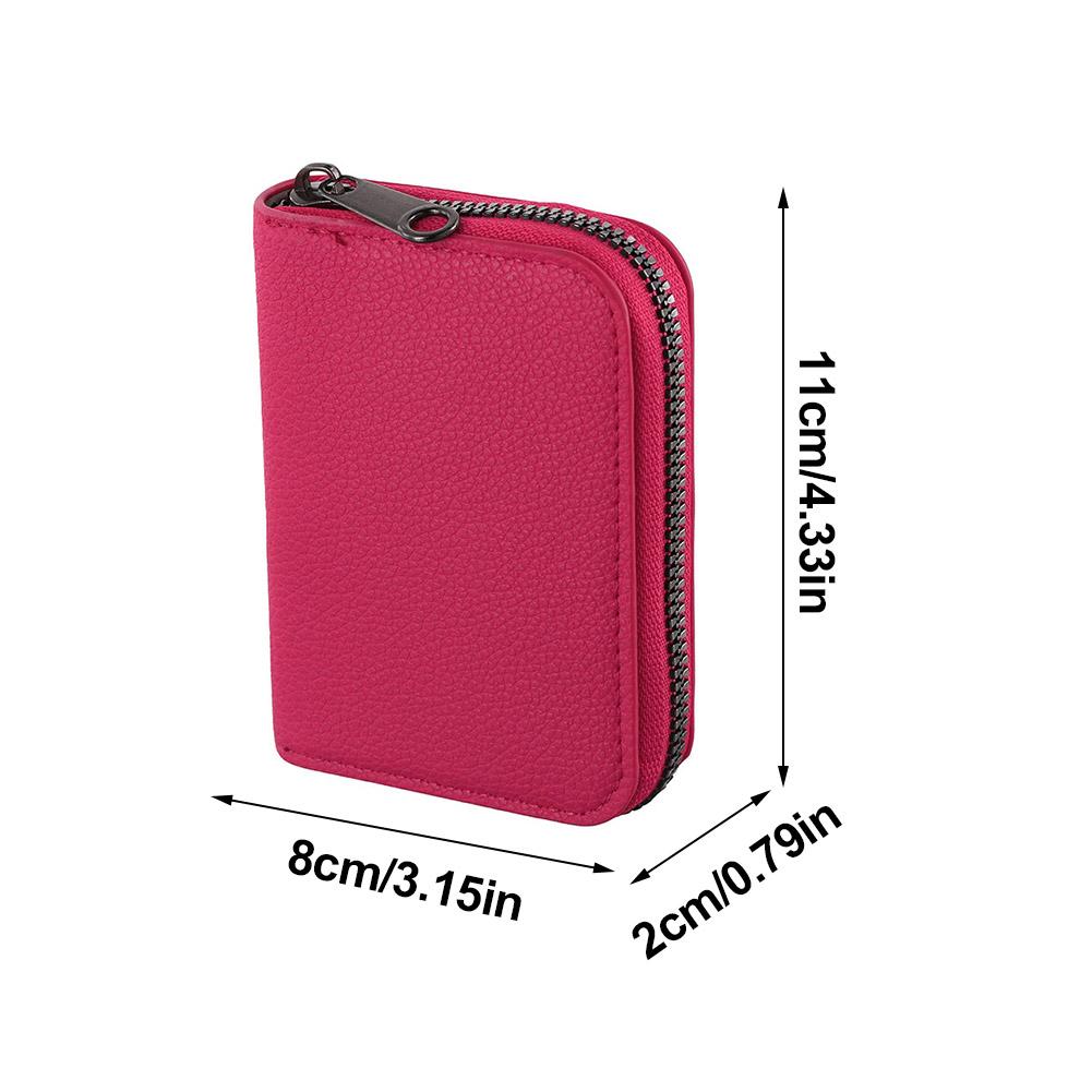 Women Short Style Purse With Zipper PU Leather Fashion Large Capacity Multi-Card Slot Coin Pocket Card Holder Wallet