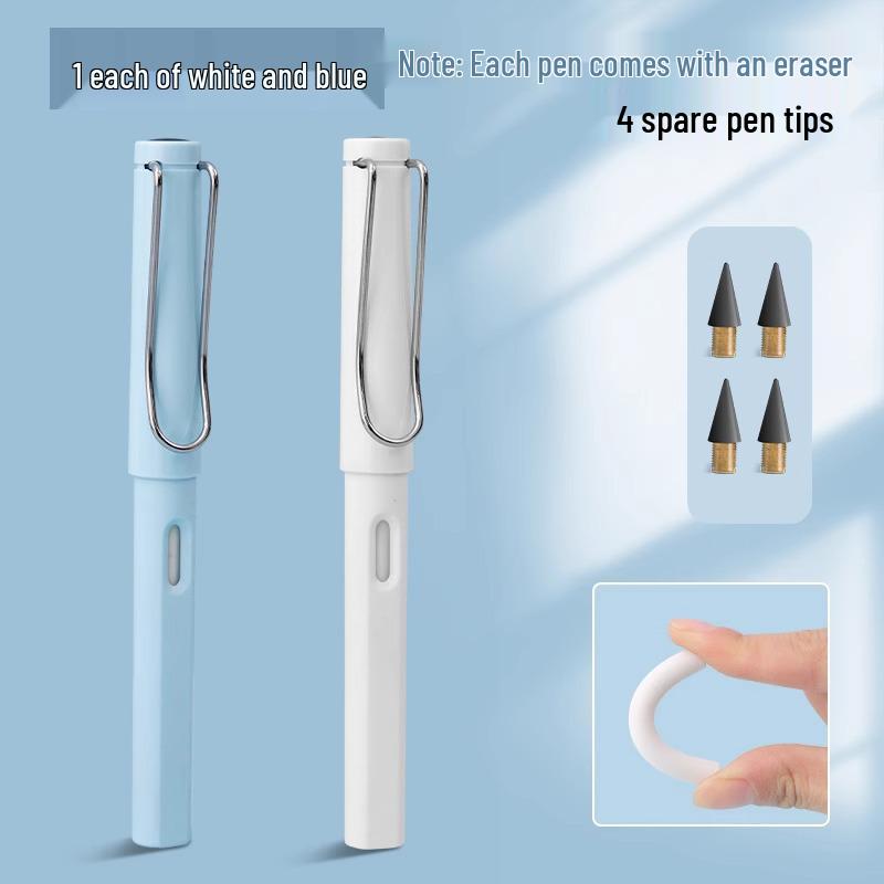 Black Tech Eternal Pencil: No Sharpening Needed, Break-Resistant Mechanical Lead, Ideal for Students and Children.