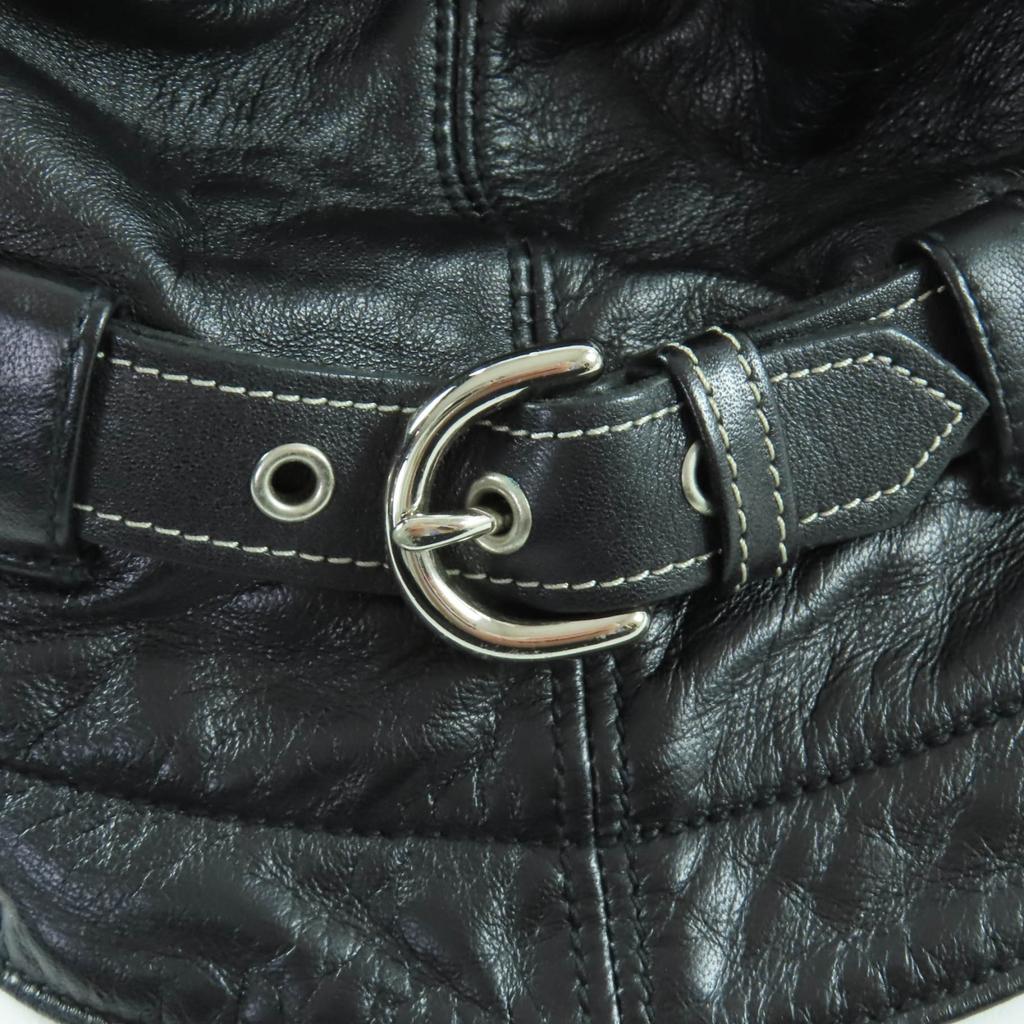 Tolle COACH Mütze schwarzes Lammleder Damen Gebraucht