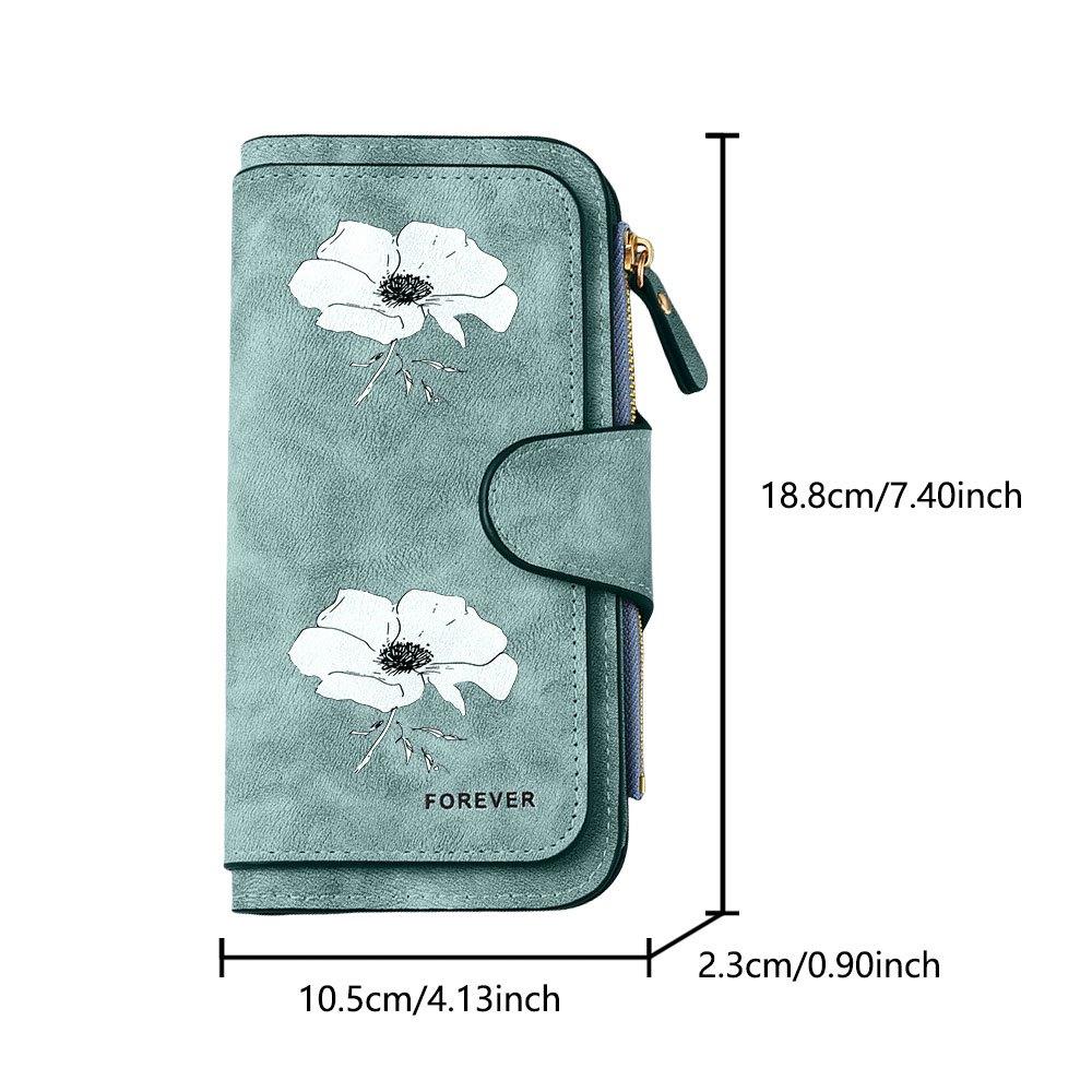 Hand painted floral long zipper wallet large capacity card holder unisex clutch bag stylish zippered coin purse suitable for daily use perfect gift