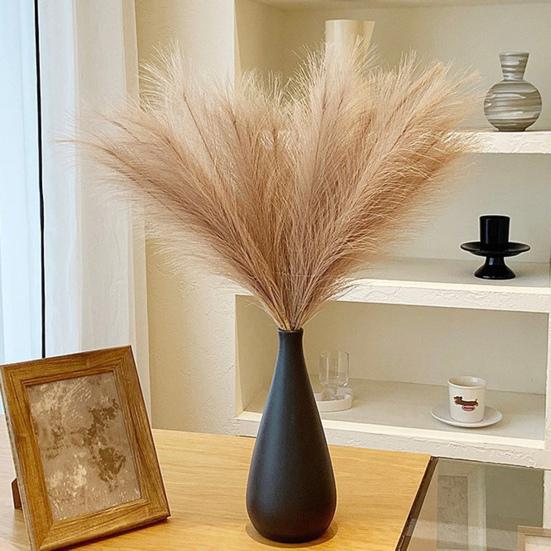 10Pcs Artificial Pampas Grass Decoration Realistic Fluffy Tall Fake Dried Grass Home Office Wedding Party Table Centerpiece Boho Decor
