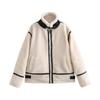Womens Winter Faux Fur Shearling Jacket - Casual Zip Up Coat Solid Color Regular Fit
