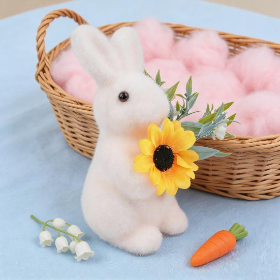 Bunny Ornament Easter Decoration with Artificial Moss Resin Core Waterproof UV-Resistant Outdoor Spring Centerpiece Decor