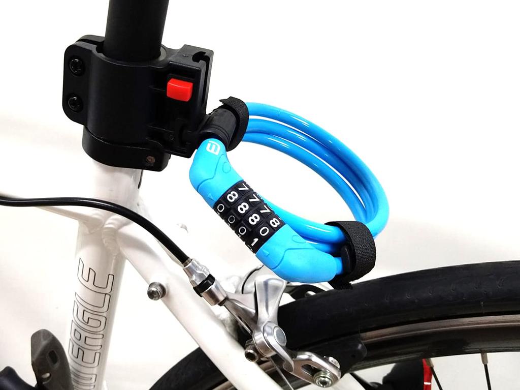 FORCE Bicycle Mini Dial Lock with 8mm Wire Diameter X 90cm 80013 Bracket, Blue, Length,
