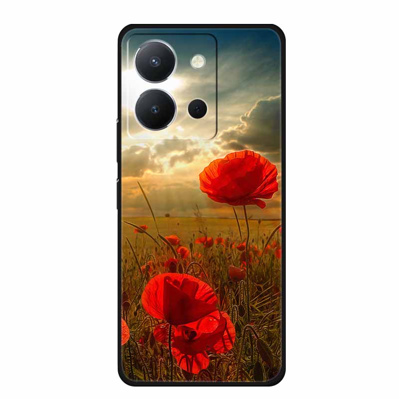 For Vivo Y36 4G Case Luxury TPU Soft Silicone Phone Cases Back Cover For VivoY36 4G Russian Version Shockproof Flowers New Funda