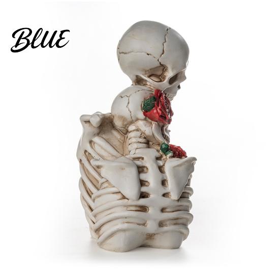 Skeleton Resin Ornament Halloween Couple Figurine Vintage Gothic Skull Statue Figurine Holiday Party Home Decoration for Shelf Table Mantel