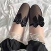 White Lolita Sexy Over Knee Long Socks Women Sweet Girls Bowknot Gothic Punk Lace Mesh Thigh High Fishnet Stockings