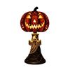 Pumpkin Night Light Halloween Horror Skeleton Ghost Witch Pumpkin Lantern Resin LED Tabletop Lamp for Gothic Room Desk Decorr