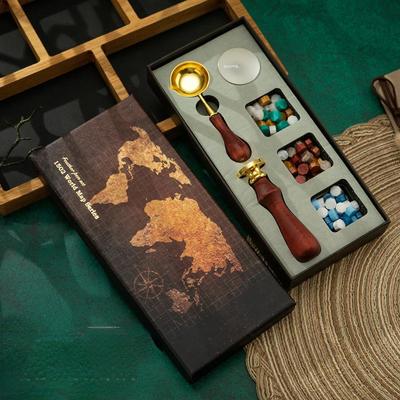 Wachssiegel-Stempel-Set, Siegelwachs-Set, Umschlagversiegelung, Siegelwachs-Set für den Versand, zum Auftragen auf Umschläge, Einladungen, Grüße, Wein, Pakete und Briefe