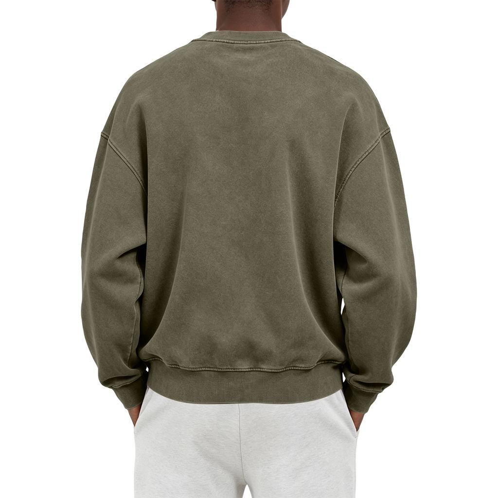 Men's Vintage Cotton Long Sleeve Round Neck Shirt Casual Daily Top