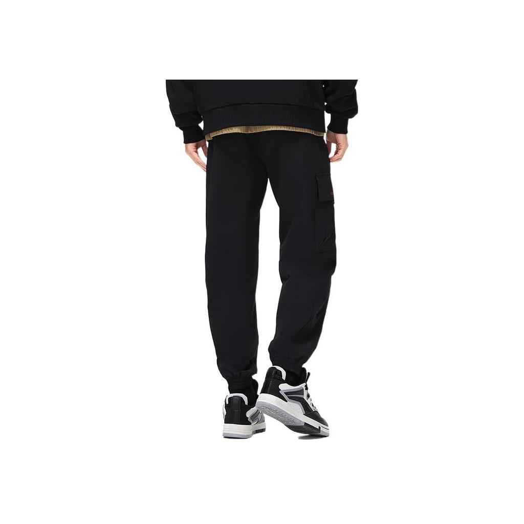 Li Ning Skateboard Series Solid Color Tapered Woven Sports Pants Men Bottoms Black AYKT075-1