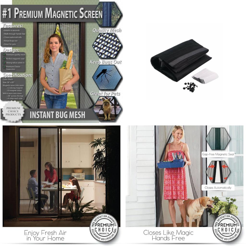 Premium Quality Magic Mesh Net Screen Door With Magnetic Closure For Bug-free Living