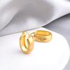 Geometric Hoop Earrings, Korean Fashion, Brushed Metal Studs, Minimalist Statement Earrings