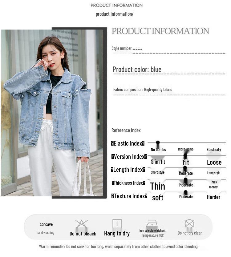 2026 Spring Korean-Style Detachable Sleeve Casual Jacket/Vest - Niche Design Denim Top