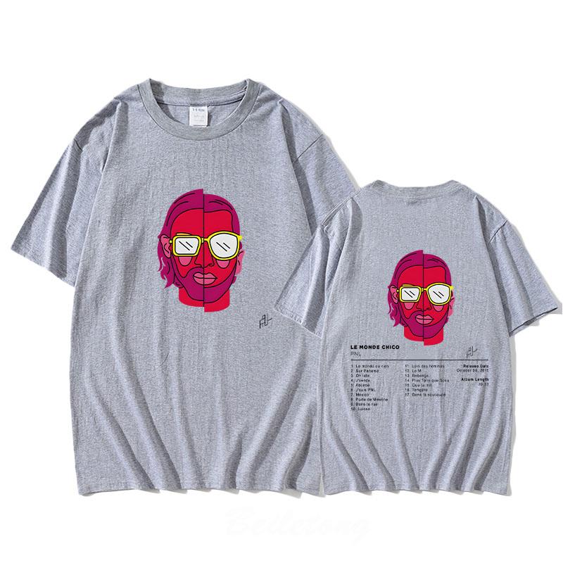 Rapper PNL T-shirt Le Monde Chico Album Popular Casual Tee-shirt Cotton High Quality Tshirt Camisetas Singer 2025 New Tees Tops