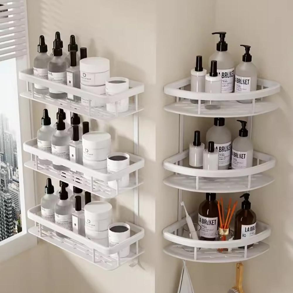 Non Perforated Bathroom Storage Rack Shower Shelf Floating Shelf for Wall Bathroom Organizer Bathroom Corner Shower Shelf