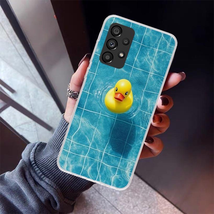 Rubber Ducks Swimming Pool Phone Case For Samsung Galaxy A12 A52S A42 A32 A22 A51 A50 Note 20 Ultra 10 S10 Plus A71 A70 A31 A30