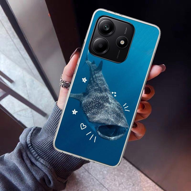 Ocean Whale Shark Phone Case For Xiaomi Redmi Note 10 11 12 13 14 15 Pro Plus 11S 12S 14S 11T 11E 10S Soft TPU Back Cover Redmi