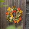 Artificial Wreath with Pumpkins Thanksgiving Wreath for Front Door, Window, Farmhouses, Indoor and Outdoor Decorations