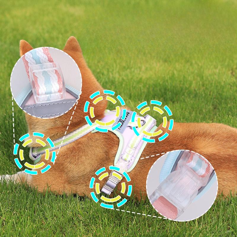 Dog Leash Pet Walking Dog Leash Leash Puppy Teddy Corgi Vest Chest Strap Anti-break Practical Household Product